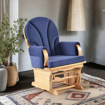 Wood Base Glider Rocker Chair, Baby Feeding and Rocking Chair Nursery Rocking Chairs with Silent Swing Solid Hardwood