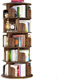 Rotating Bookshelf Tower, 5 Tier Spinning Bookcase, Revolving 360 Book Shelf Narrow Tall Bookcase