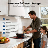 30 Inch Copper Range Hood Insert 900 CFM Tunable LED Lighting Convertible Ducted/Ductless Full Copper Motor