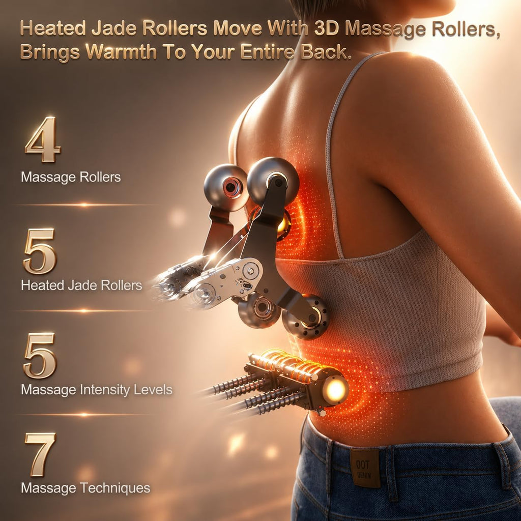 KZ-313 Heated Jade Roller Full Body Massage Chair | 3D Rollers with Heated Jade Rollers, Spacious WIde-Seat, Deep