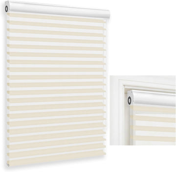 No-Drill Custom Shangri-La Roller Shades -Blackout Blinds for Windows