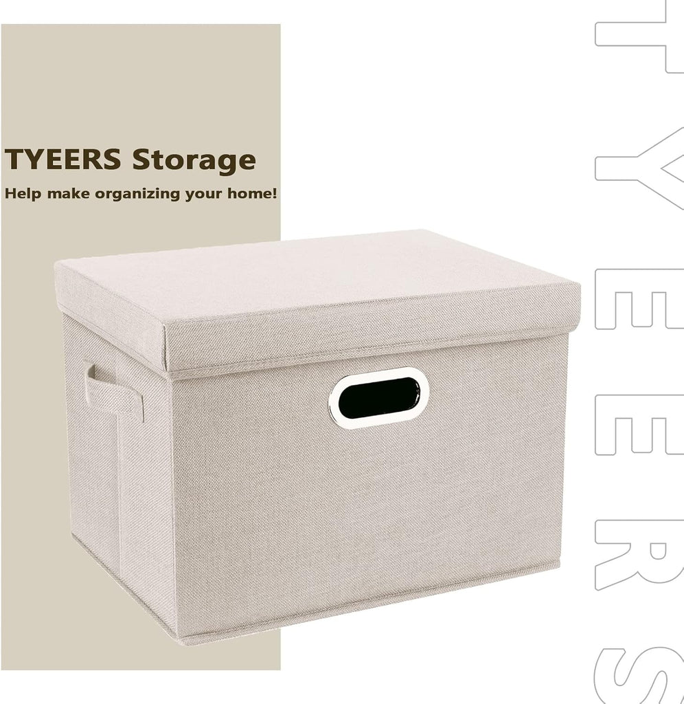 Large Storage Bins with Lids, Collapsible, Washable, Fabric Storage Boxes for Organizing, 17.3x11.8x11.4 inches, 5