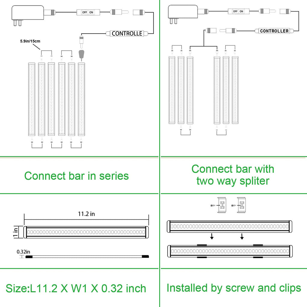 LED Under Counter Light Rigid Bar Kit, Plug in Corded 12V LED Under Cabinet Lighting Dimmable with Switch for Counter