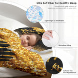 Comforter Set Queen, King Queen Black Gold 3 Pcs Soft Bedding for Kids and Adults