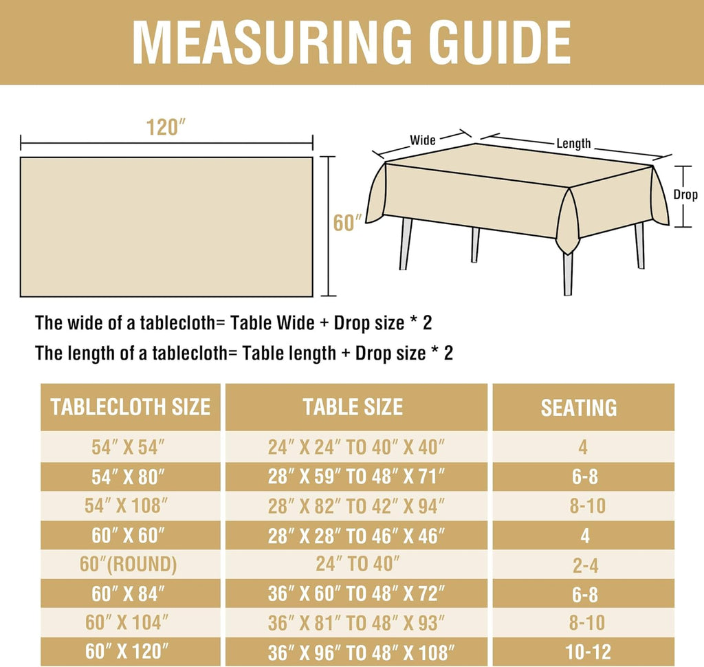 Linen Table Cloths Rectangle 60 x 120 Inch Premium Tablecloth Spill-Proof Waterproof Table Cover for