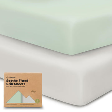2pk Organic Cotton Crib Sheets for Boys Girls 52x28, Sage