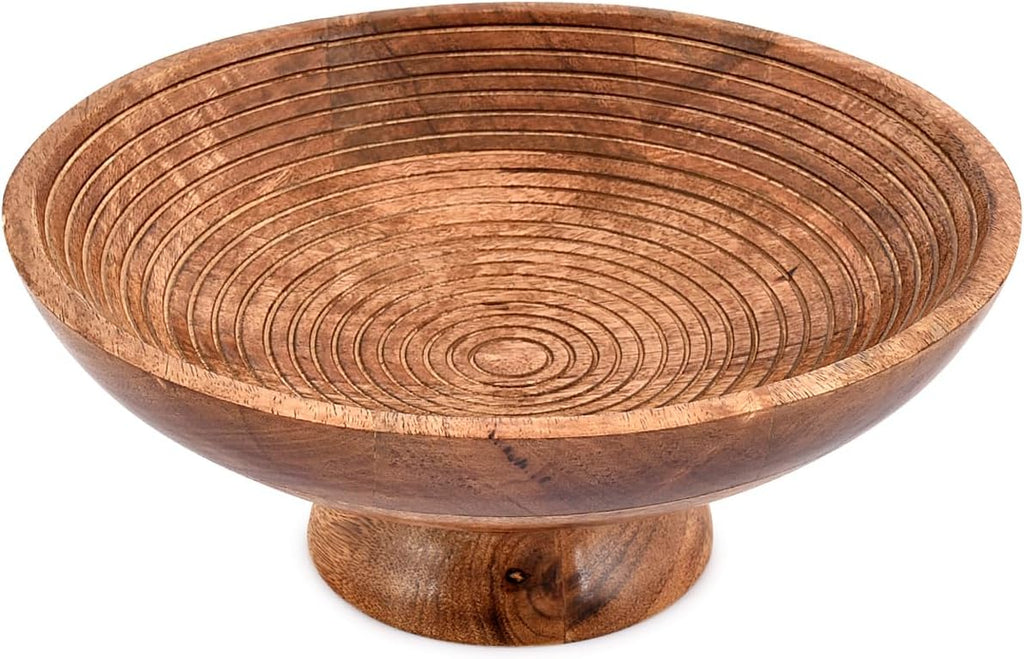 BOWL Mango Wood Round Shaped Serving Bowl For Fruit,Dessert Platter Tray Dish Kitchen Dining Fruit,Dessert,Snack (12"