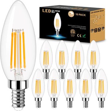 Dimmable Candelabra LED Light Bulb 40W Equivalent, E12 Chandelier Light Bulbs Warm White 3000K, 400LM, CRI 85+, B11