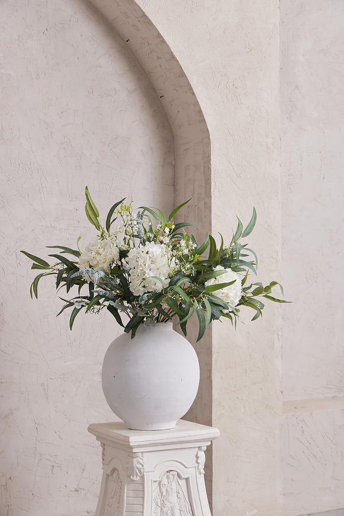 Artificial Flowers with Greenery Stems Faux Plants Indoor Branches for Tall Vase Ultra-Realistic, 13 Pcs Wedding