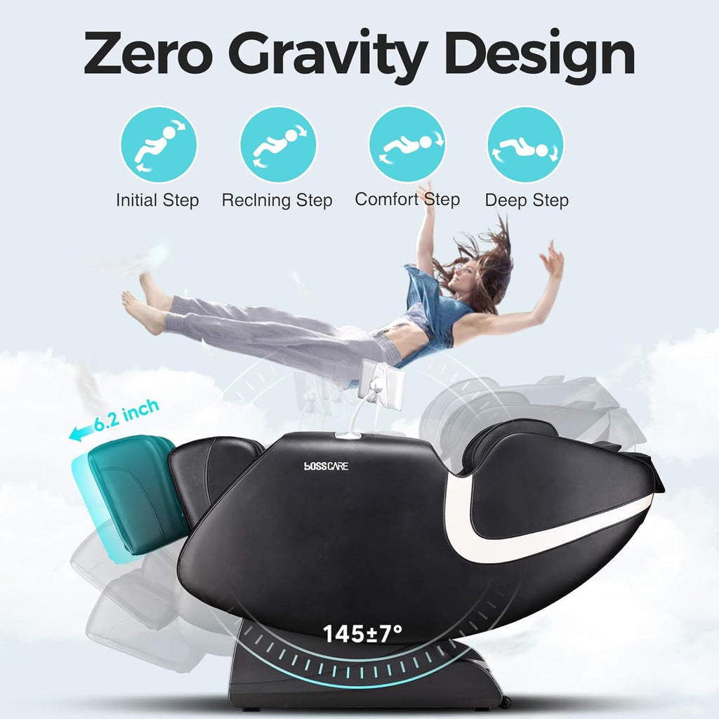 2026 Massage Chair Full Body, AI APP Control Shiatsu Zero Gravity Massage Chair with Foot Roller, Back Calf Heated