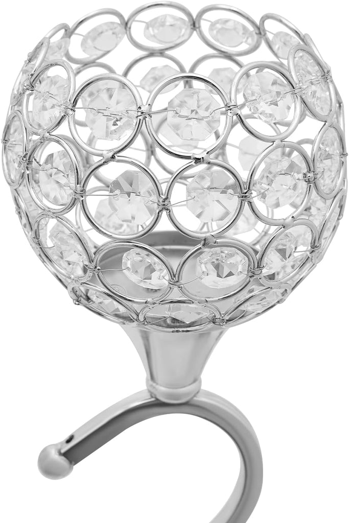 5 Arm Crystal Candelabra Centerpieces 49.21 Inch Tall Freestanding Silver Candle Holder Crystal Candle Standcoration