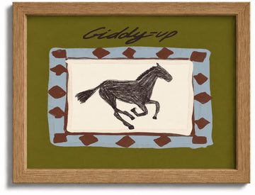 Vintage Western Horse Framed Wall Art, Southwest Cowboy Rustic Decor