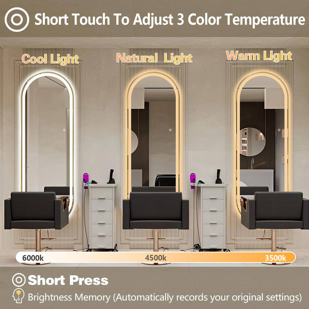Oval LED Full Length Mirror with Light, Backlit and Frontlit Mirror