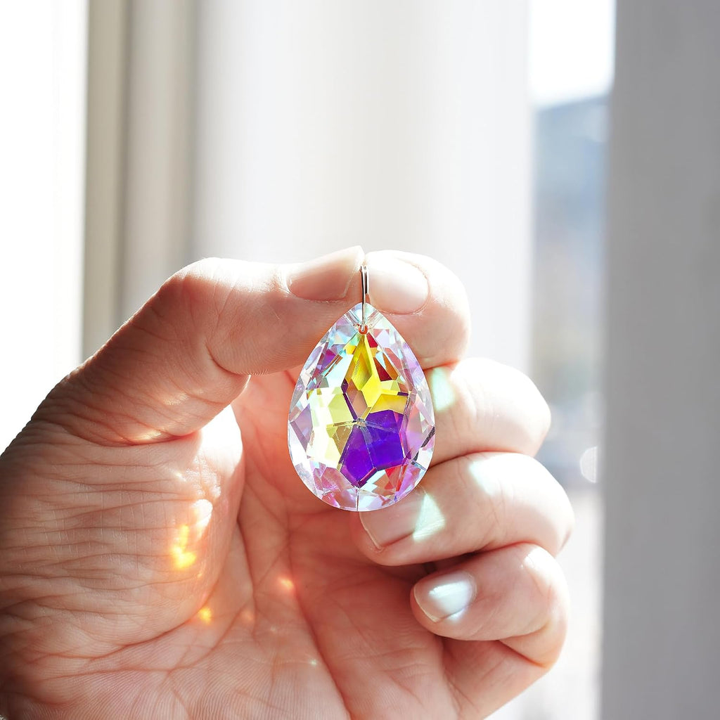 10 Pcs Colorful Crystal Suncatcher Prisms Chandelier Crystals Replacement - Crystal Suncatchers for Lamp Windows