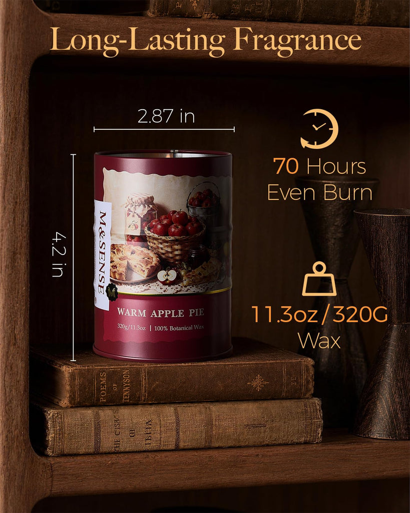 Warm Apple Pie Scented Soy Fall Candles, 11.3 oz