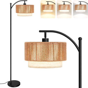 Floor Lamps with 12W LED Bulb, Arc Floor Lamp with 3 Color Temperatures