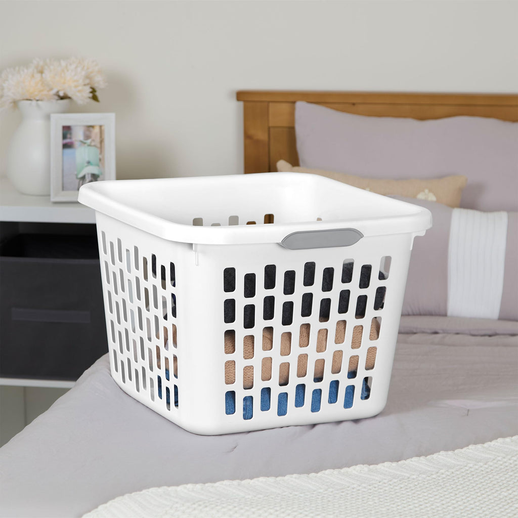 Square Laundry Basket, Plastic Clothes Hamper, 18 Pack