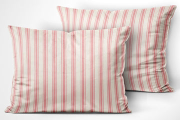 Boudoir Pillow Covers 12x18 Inch Ticking Stripe Pink and White Double Sides Pattern Throw Pillow Cases Decor for Sofa