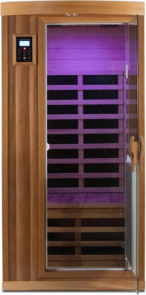 Infrared Sauna, Home Sauna 1 Person, Low EMF Sauna Wood Indoor Far Infrared Sauna