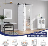48X84(Double 24x84) Bi-fold Barn Door Folding Doors White with 52" Hardware Kit,Interior Water-Proof