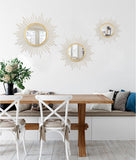 Gold Mirrors for Wall Metal Sunburst Wall Mirrors Home Décor Decorative Hanging Wall Art Bedroom Entryway Large 24" x