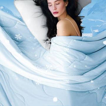 Cooling Comforter Twin Size, Blue Cooling Blanket for Hot Sleeper