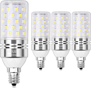 E12 LED Corn Bulbs 12W, 100W Incandescent Bulbs Equivalent, 6000K Cool White Candelabra E12 SES Bulbs, Non-Dimmable