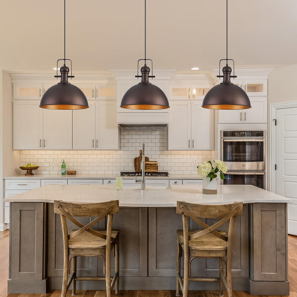 12 Inch ORB Farmhouse Pendant Lights Island 2 Pack