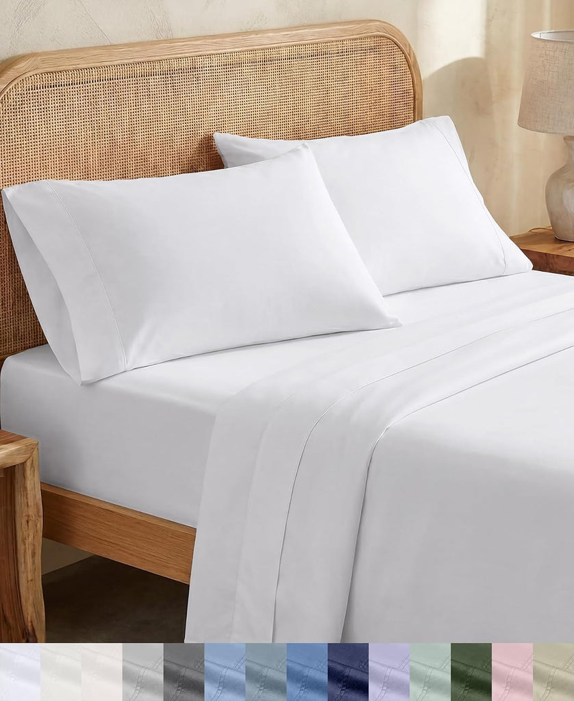 100% Organic Cotton California King Sheet Sets, White