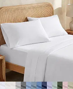 100% Organic Cotton California King Sheet Sets, White