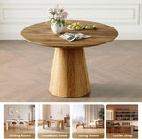 45'' Round Dining Table, Small Round Dining Table, Wood Dinner Table Use for Kitchen, Easy Assemble, Saving Space