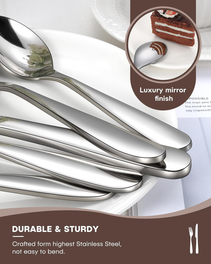 20-Piece Silverware set for 4 Include Knife Spoon and Fork Flatware Set with Heavy Duty Stainless Steel Mirror