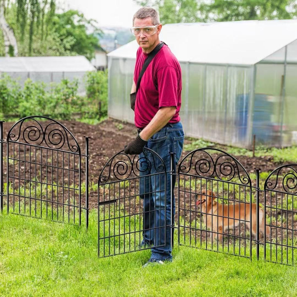 Tall Garden Fence Animal Barrier with Gate, 40 in(H) 12 Panels Garden Fences and Borders for Dogs, Dog Fence Outdoor