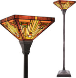 Tiffany Lamp Stained Glass Torchiere Floor Lamp