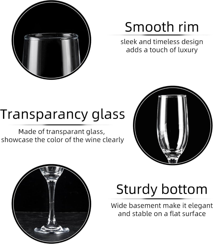 Set of 16 Champagne Glasses, Champagne Flutes with Classic Shape, Long stem Sparkling Wine glasses , Wine Toasting