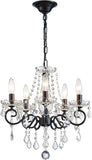 Small Crystal Chandelier, Modern Black Chandelier Dining Room Light Fixture, Mini Crystal Pendant Light for Bedroom Ceiling Light Fixture for Living Room Entryway Kitchen Island Hallway A110-B0DYDGCS4W