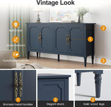 59" Buffet Cabinet with Storage, Vintage Sideboard with Adjustable Shelves & Carved Handle