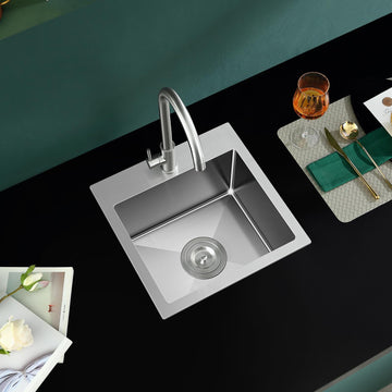 Drop in - 18"×18" Single Bowl Topmount Sink