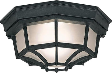 Builder Cast Outdoor Flush Mount Ceiling Light, 10.5 in W, Black