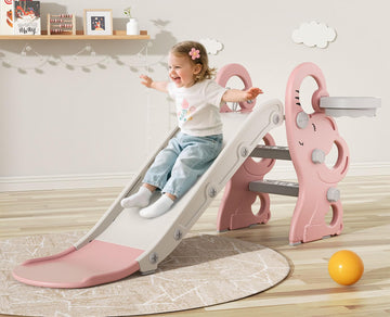 Toddler Slide for Toddlers Aged 1-3 Indoor Outdoor Playset Pink