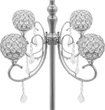 2 Pack 5-Arm Crystal Candelabra Candle Holder 33.8 Inches Tall Floor Candle Holder Candelabras Centerpieces for Table