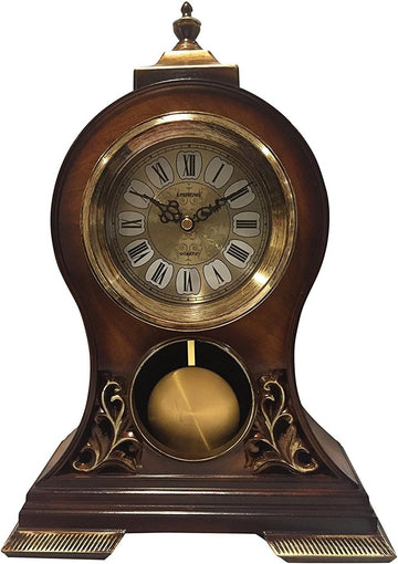 Le'raze Elegant, Decorative,Grandfather Clock Hand Painted Wood Modern Mantel with Swinging Pendulum Shelf,Tabletop,Desk,Buffet, Color...