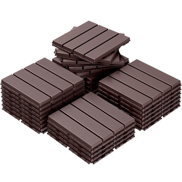 27 sq. ft Plastic Interlocking Deck Tiles, 27PCS Waterproof Patio Balcony Flooring, 12"x12" Outdoor Interlocking Deck