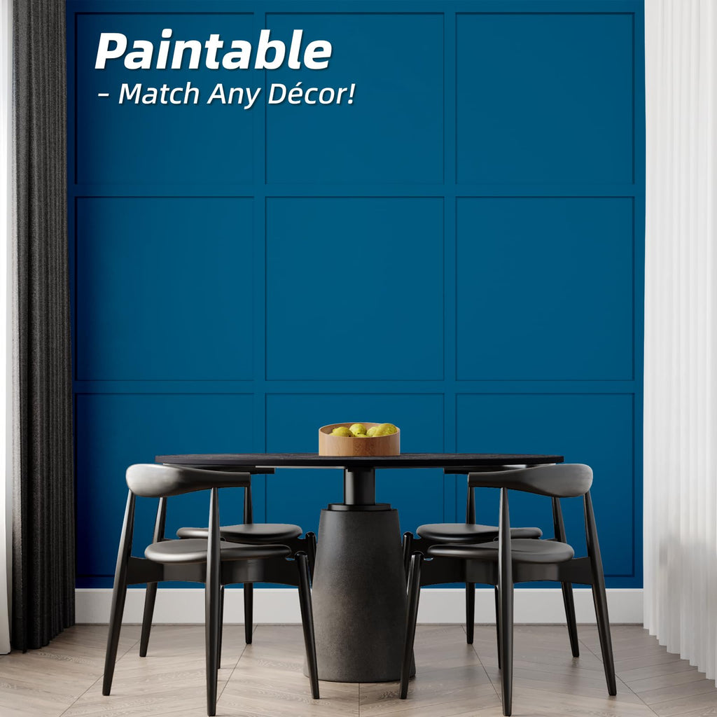 MDF Premade Paintable Board and Batten Wainscoting Kit, 189 x 54 in