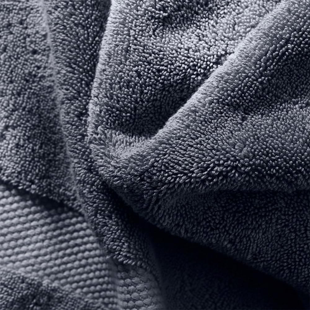 Plush Bath Sheet Set, 6 Pieces, Mineral | 2 Oversized Bath Sheets, 2 Hand Towels & 2 Washcloths - 100% Organic Cotton