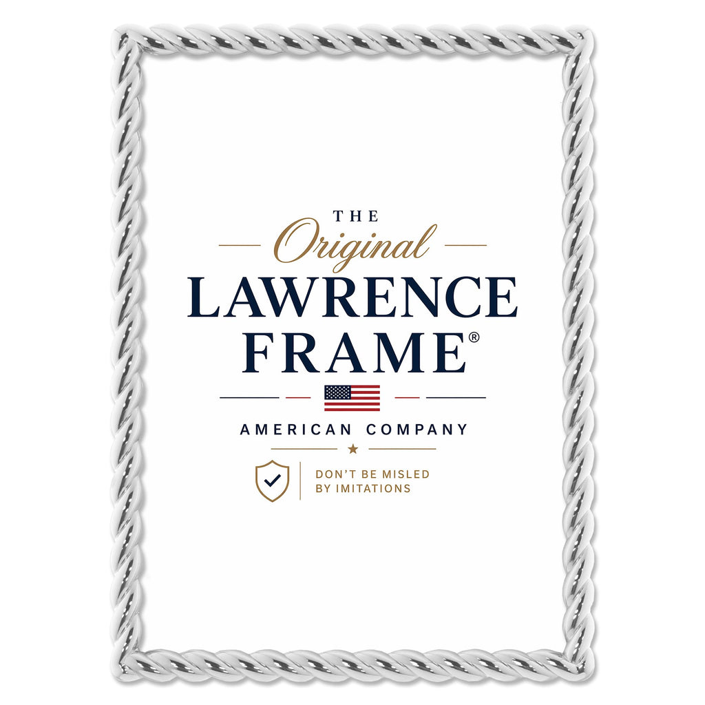 Metal Frame, Rope Design, Silver, 5x7