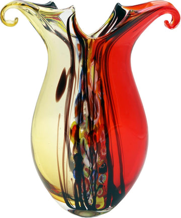 AV20360 Cecile Hand Blown Art Glass Vase, Multicolor