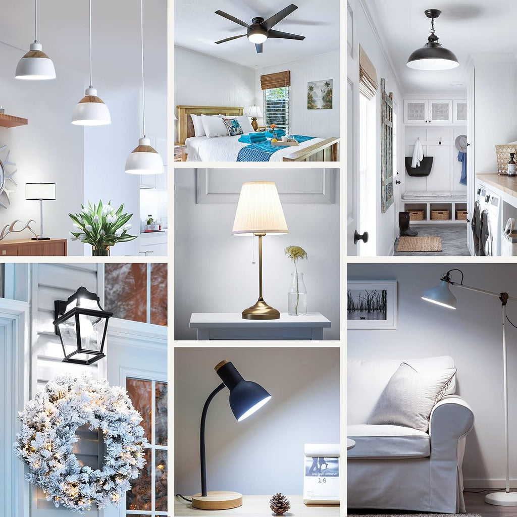 A19 LED Light Bulbs, 60 Watt Equivalent LED Bulb, Daylight White 5000K, 850 Lumen, E26 Base, Non-Dimmable, 9W Bright (4-Pack)