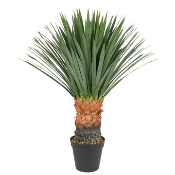 Artificial Dracaena Tree Agave Potted Plant in Black Pot with Real Stone Pebbles, Large Fake Agave Plant for Indoor