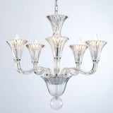 5 Light Crystal Chandelier, Modern Dining Room Light Fixture, Clear Crystal Pendant Light for Bathroom Bedroom Livingroom, D19xW19xH23, E12 Socket A100-B0DSPBZZ2Q